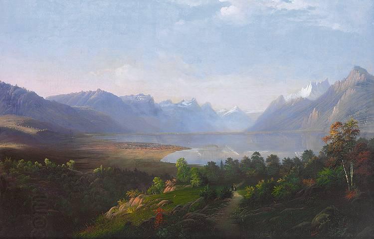 August Ludwig Erhard Boll Blick auf den Genfer See China oil painting art